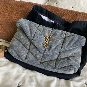 YSL 😍😍😍 Toy Puffer in Denim bag purse crossbody 👖🦋💙